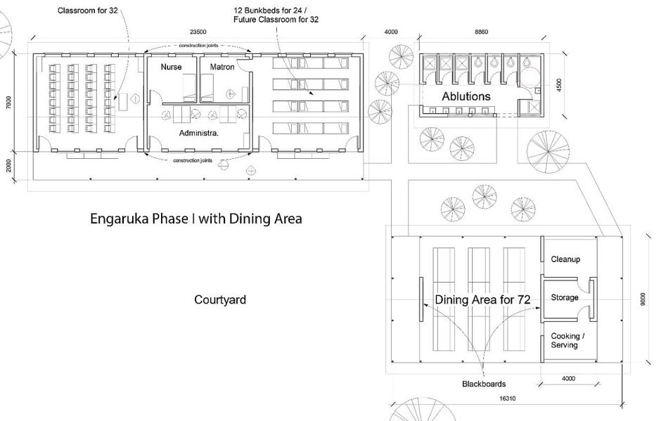 The engaruka school 2D floor-plan rendering